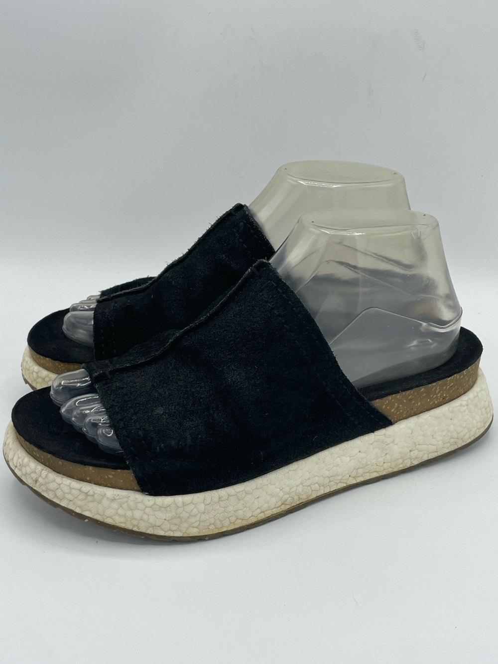 OTBT Wayside Black Suede Slide Sandals.